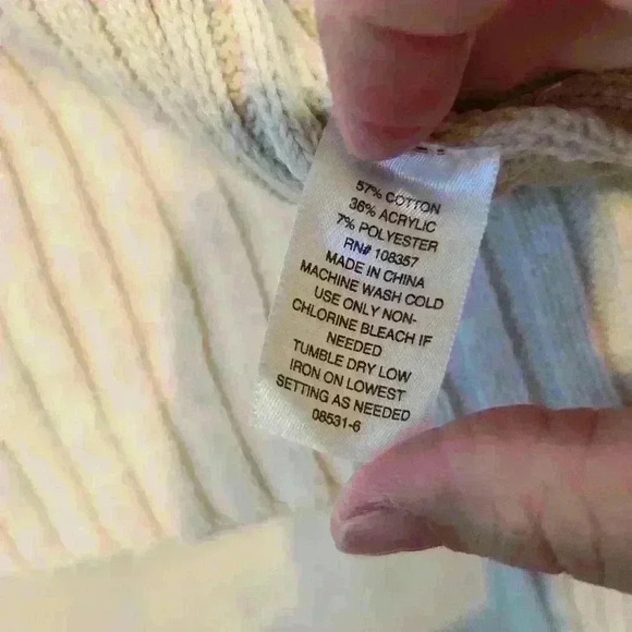 Arizona jean co womens cropped zip up sweater size XS color cream - Picture 4 of 5